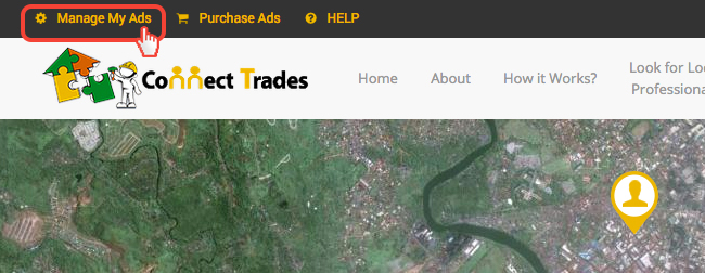 ConnectTrades Ad Management Page